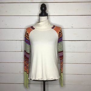 New Free People Prism Thermal Top LongSleeve Ivory